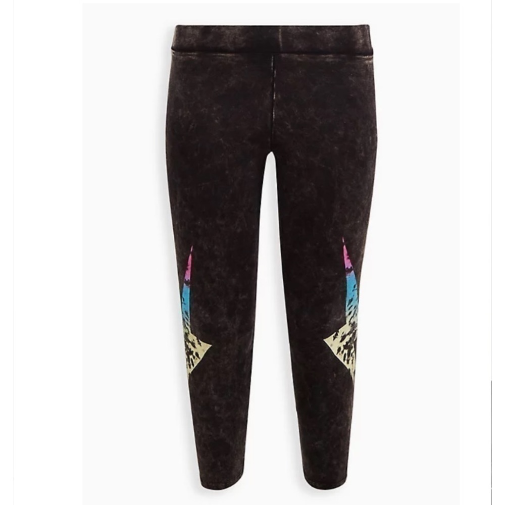 LOVESICK THUNDERBOLT TIE-DYE BLACK LEGGINGS